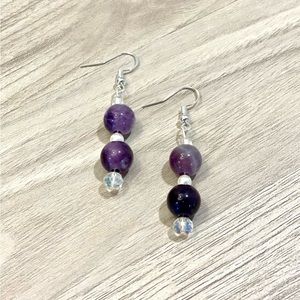 87. Amethyst beaded earrings